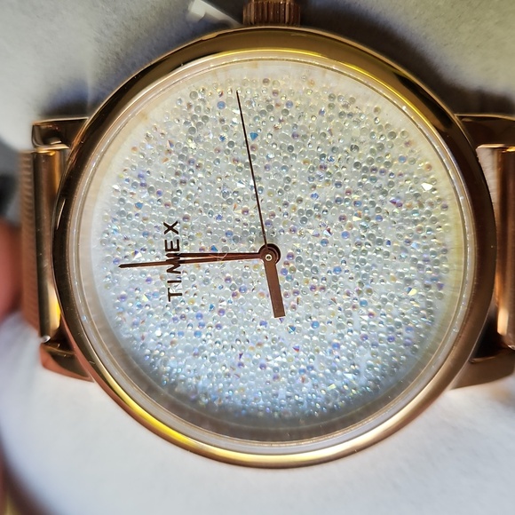 Timex Rose Gold Crystal Opulence Watch with Sparkling Dial 38mm - Picture 5 of 5